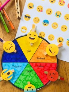 Activité pour enfant la roue des émotions