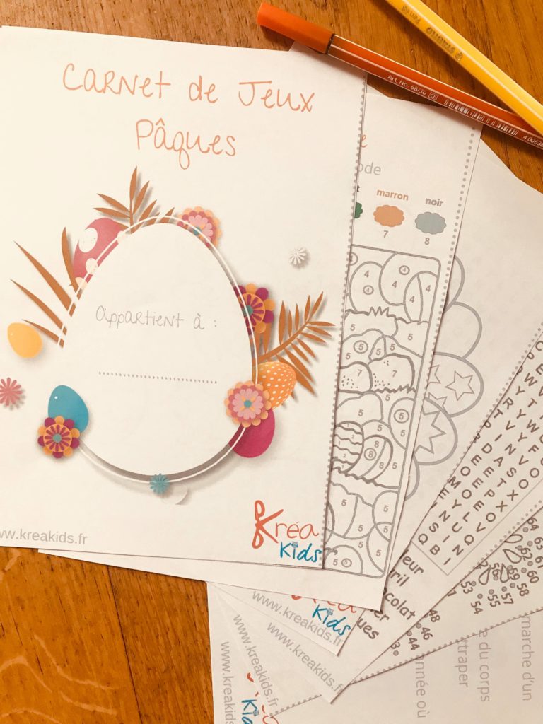 Carnet de jeux gratuit pâques