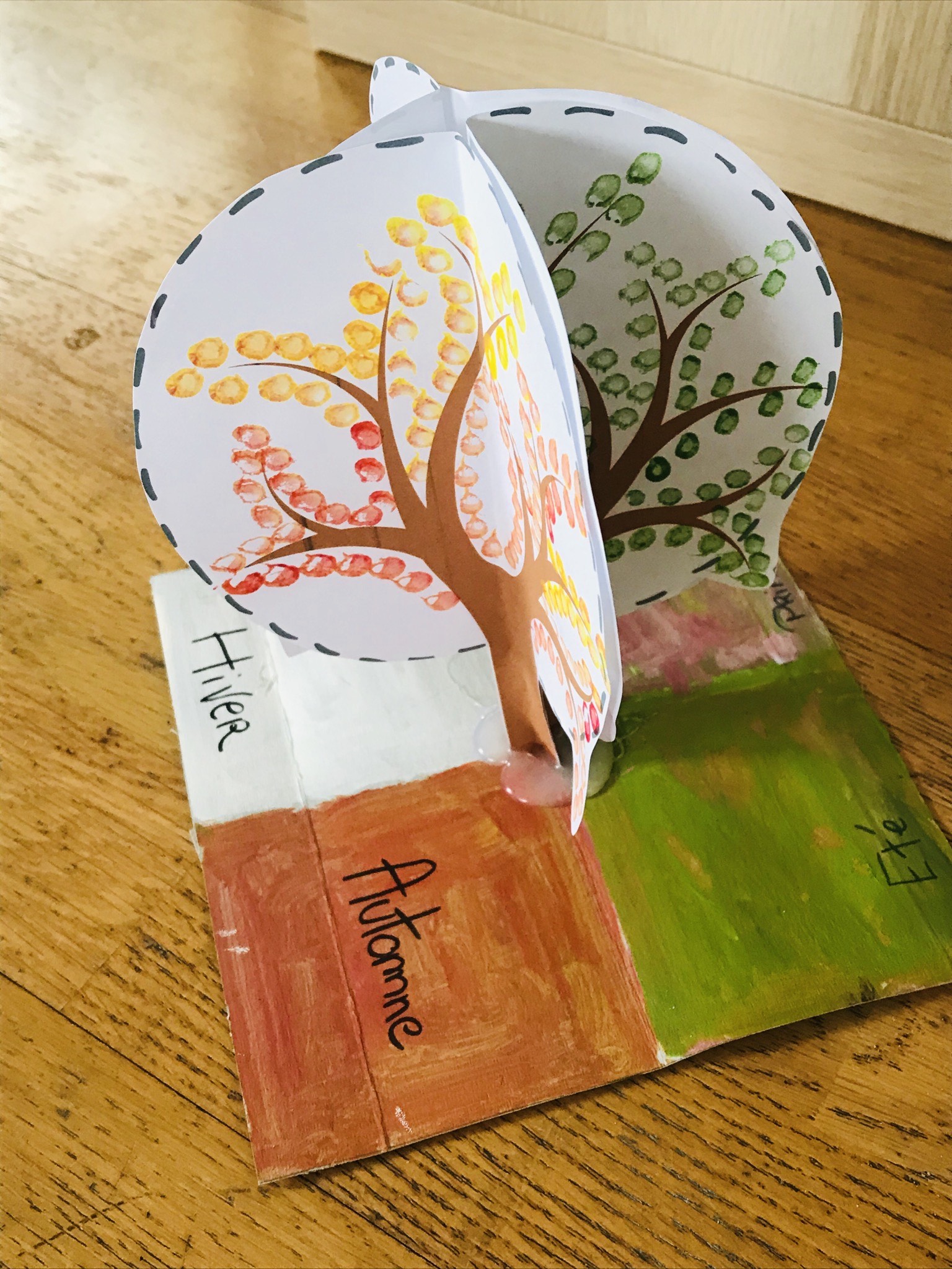 Activité pour enfant les 4 saisons, un arbre facile à réaliser. - Kreakids