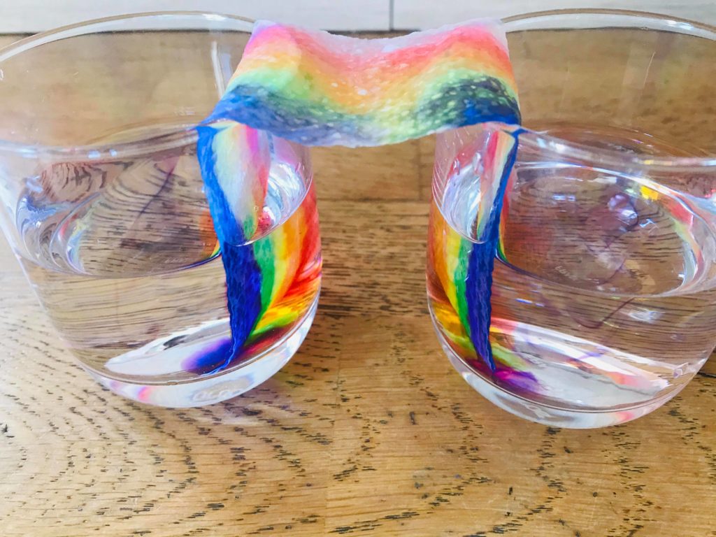 Expérience facile pour enfant l'arc en ciel