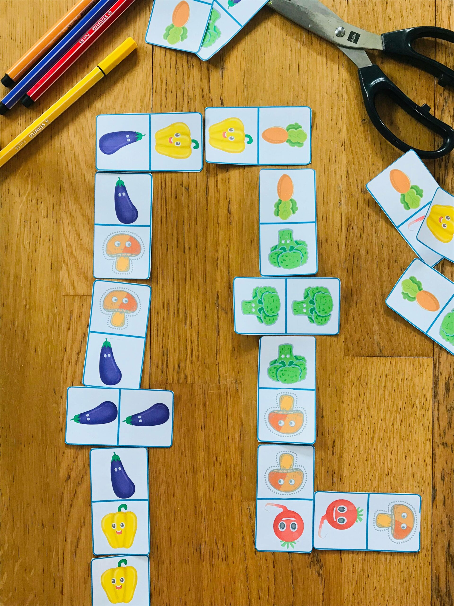 Jeu de domino légume pour enfant