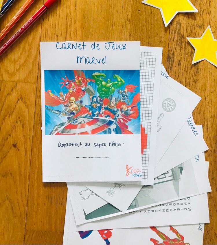 Carnet de jeux marvel pour enfant