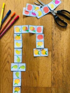 Jeu de domino légume et fruit pour enfant