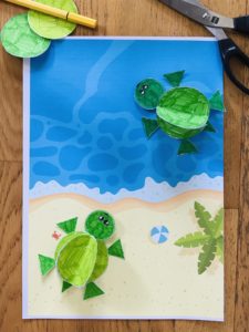 Tortue en papier pour enfant
