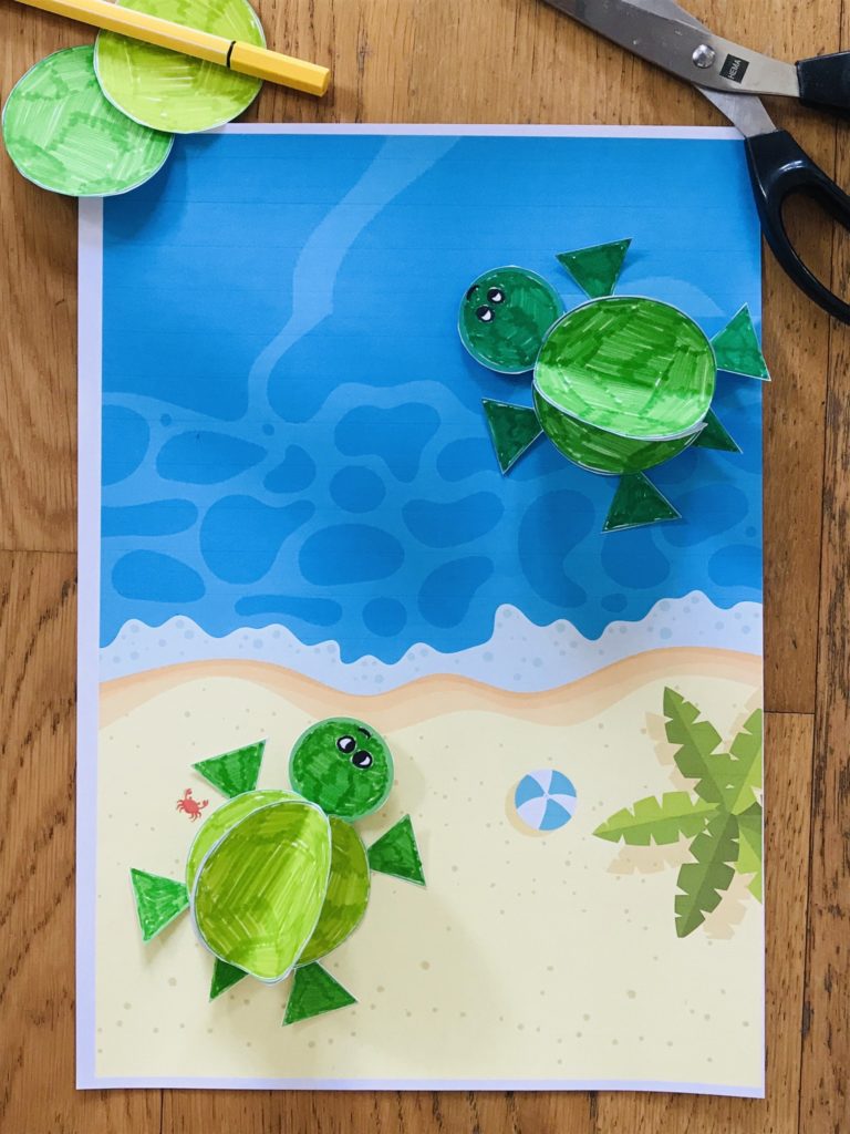 Tortue en papier pour enfant