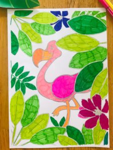 Activité flamant rose pour enfant