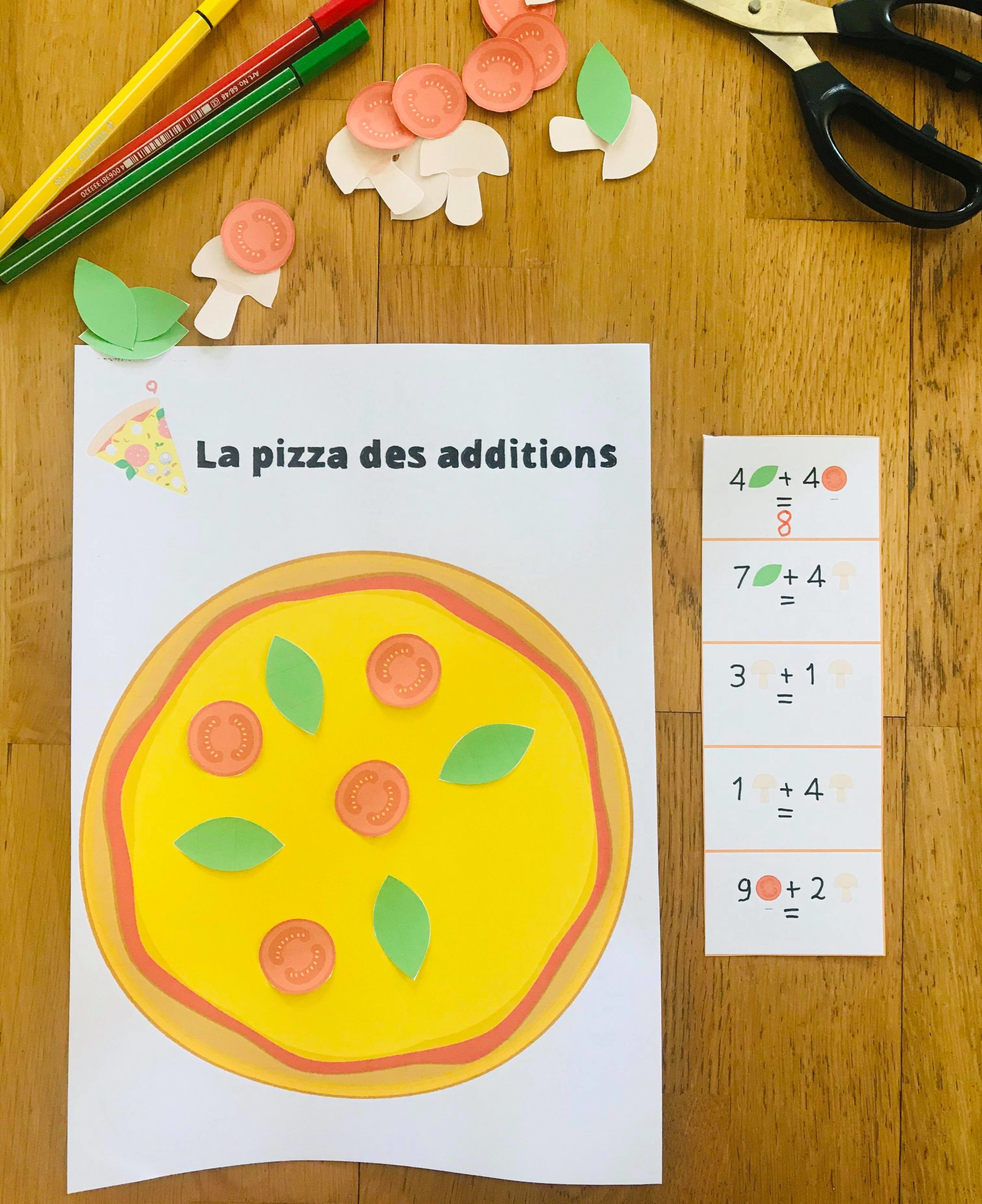 Jeu pour apprendre les additions, viva la pizza! Kreakids