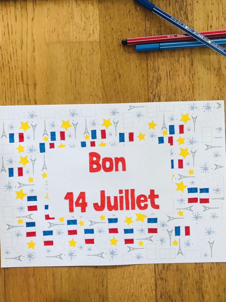 Coloriage 14 juillet pour enfant
