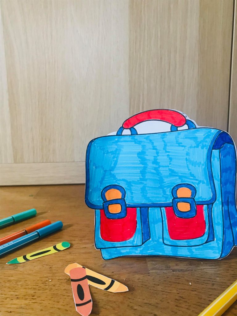 Activité cartable en papier