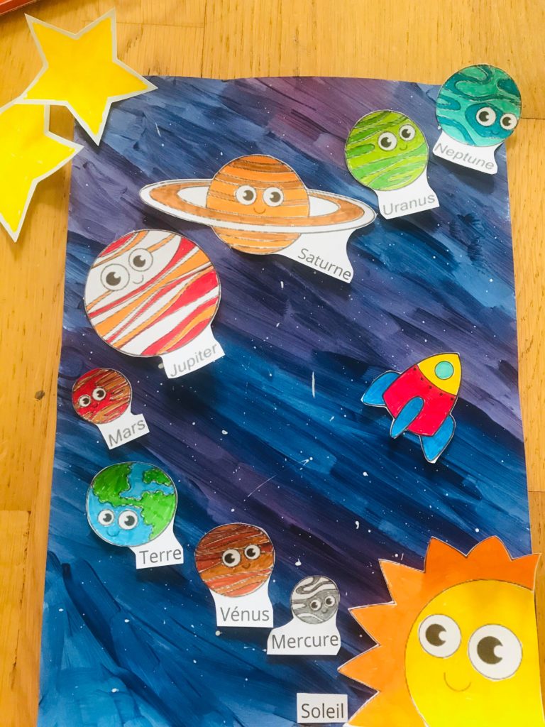 Activité sur le système solaire pour enfant