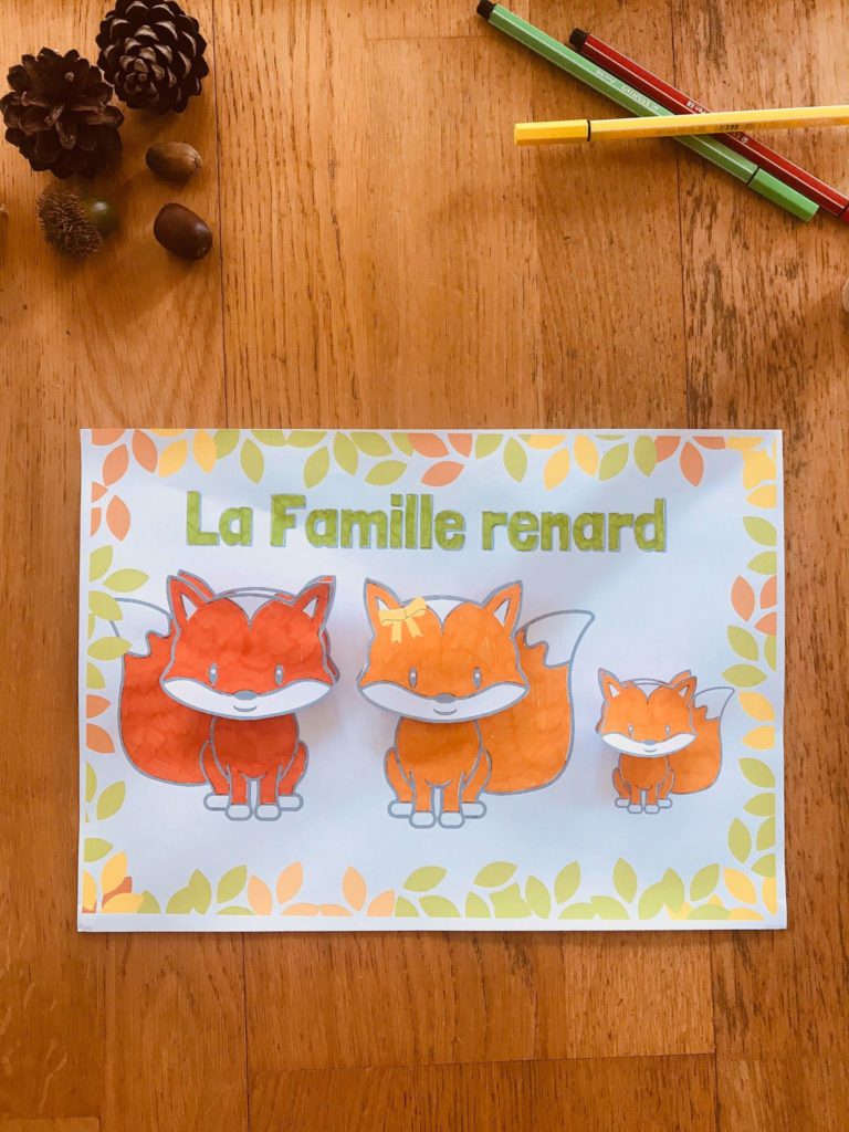 Activité manuelle renard pour enfant