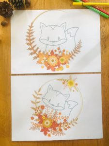 Couronne de l'automne à colorier pour enfant