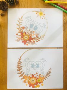 Couronne de l'automne à colorier pour enfant