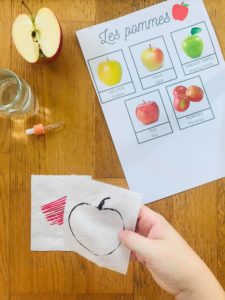 Activité thématique pomme pour enfant