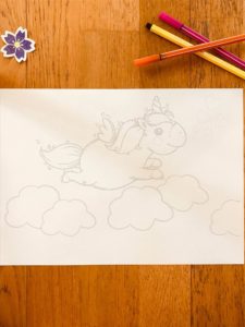 Coloriage licorne pour enfant