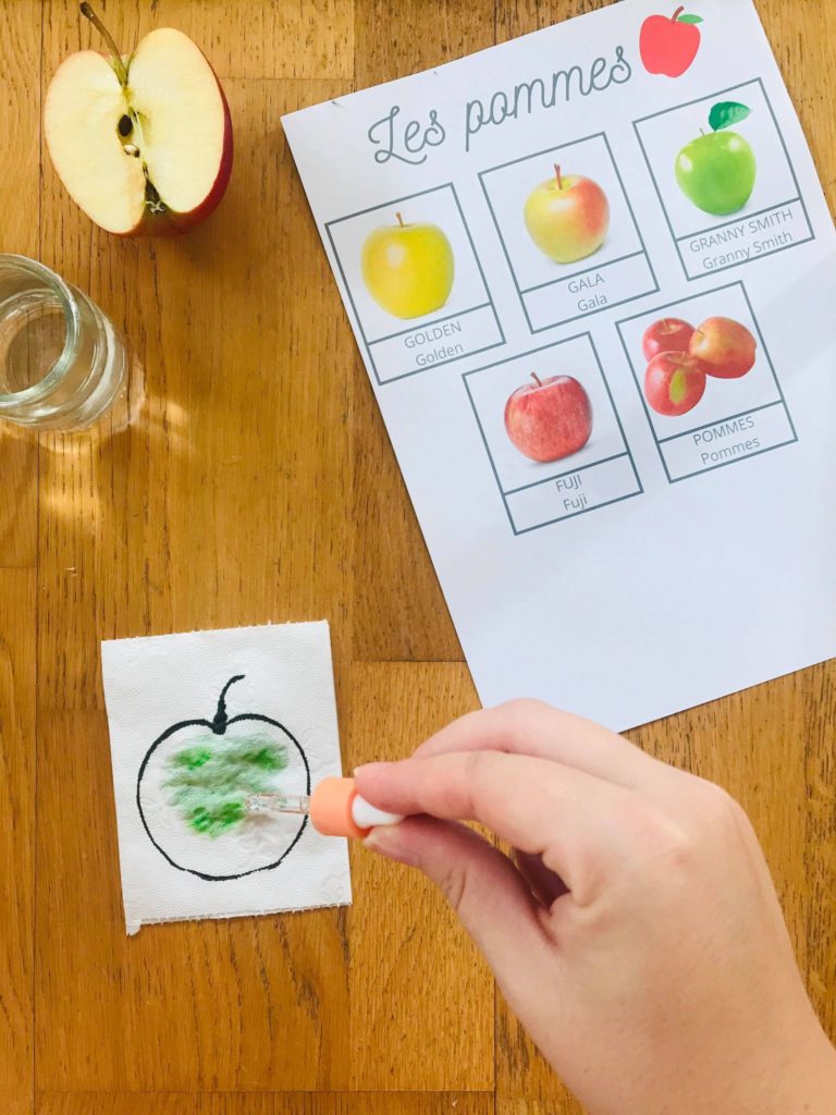 Activité thématique pomme pour enfant