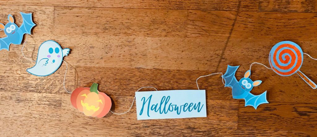 Guirlande d'halloween pour enfant à colorier
