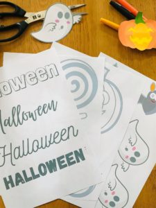 Guirlande d'halloween pour enfant à colorier