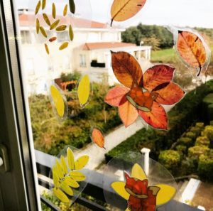 Décoration de fenêtre d'automne