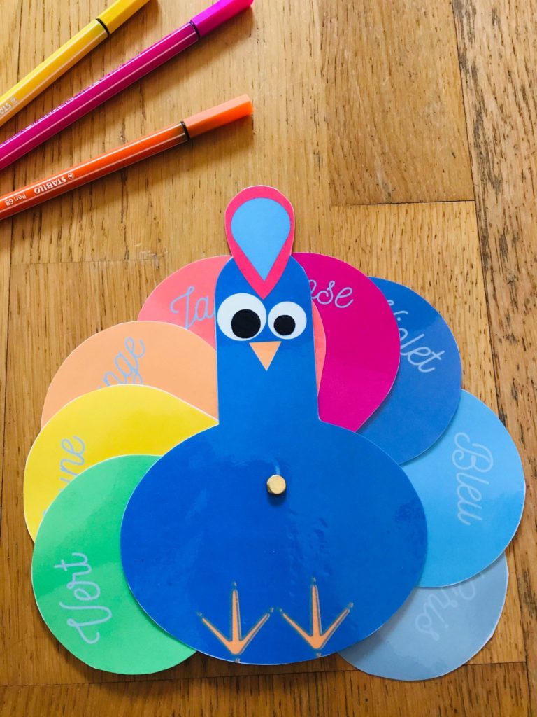 Activité sur les couleurs pour enfant