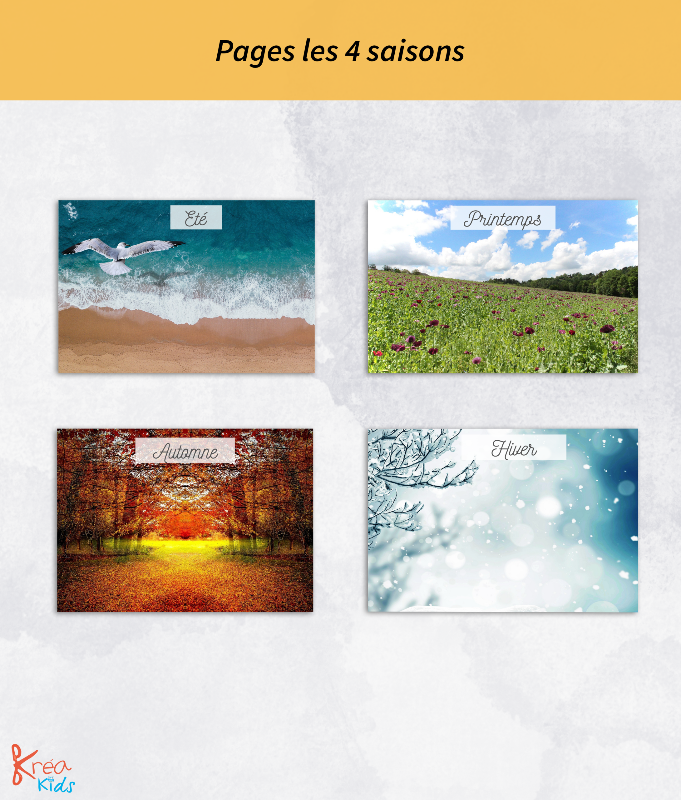 Jeu sur les 4 saisons cartes de nomenclature – Image 4