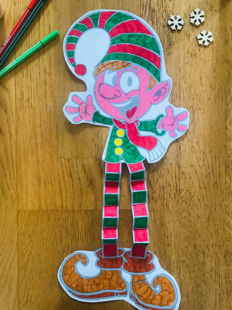 Lutin de noël à colorier
