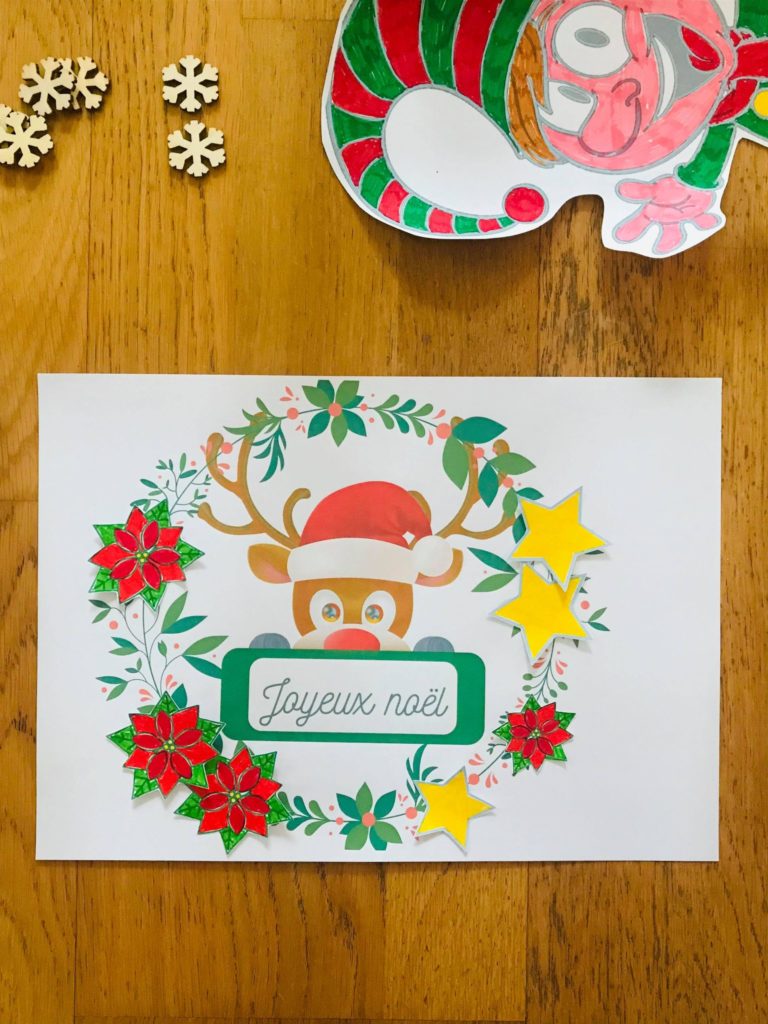 Couronne de noël à colorier