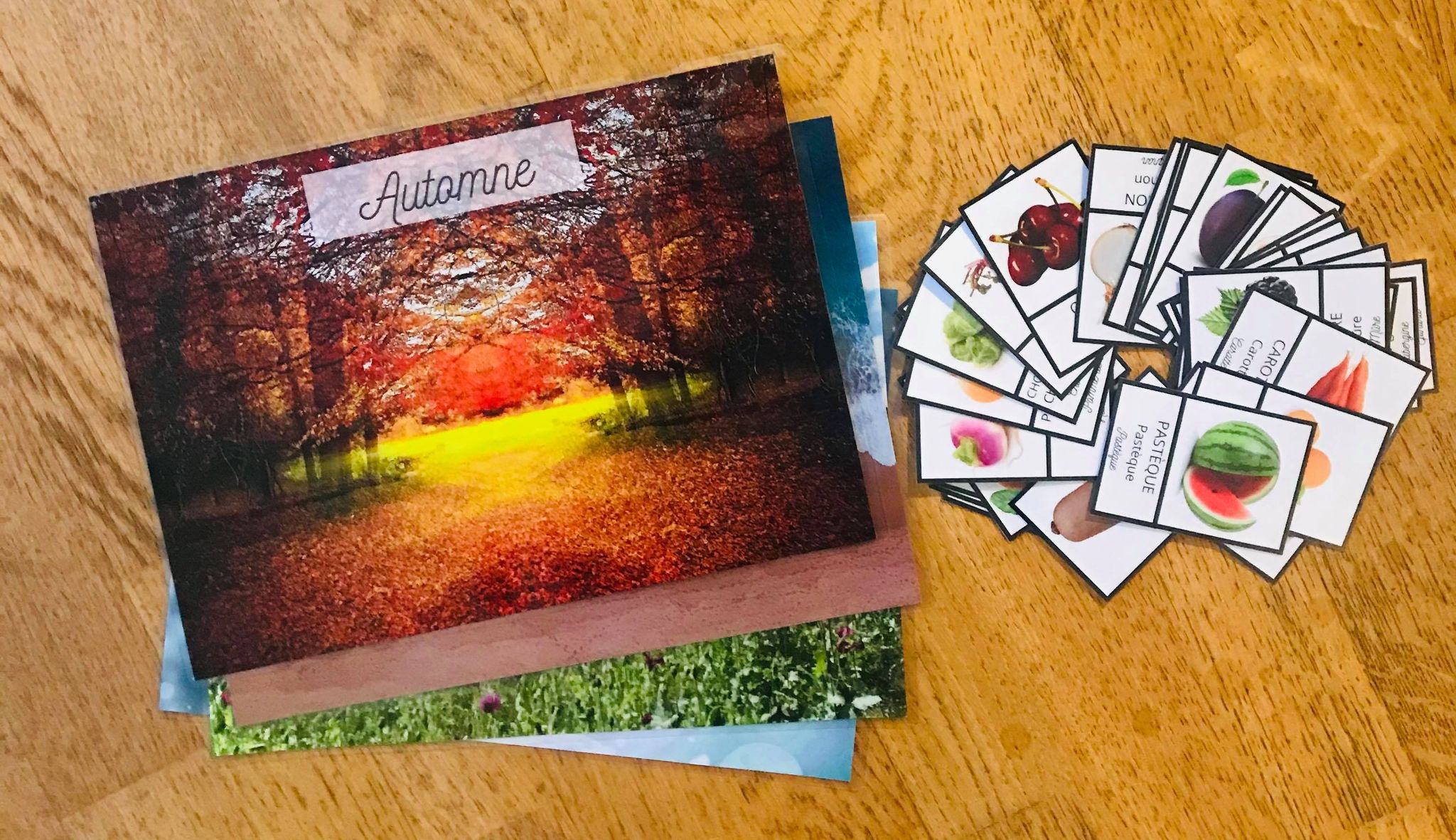 Jeu fruit et légumes cartes