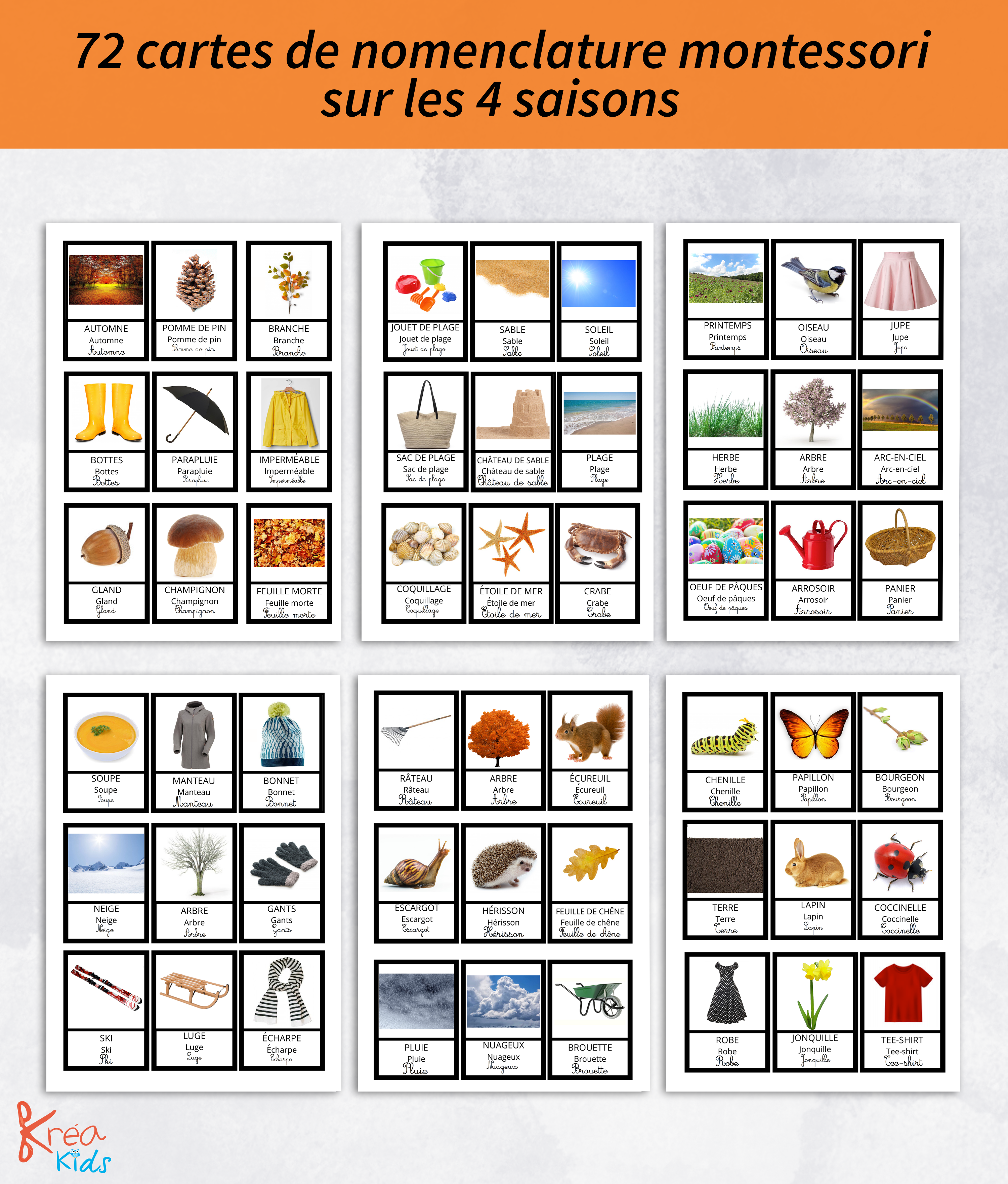 Pack jeu des saisons et des légumes à imprimer – Image 3