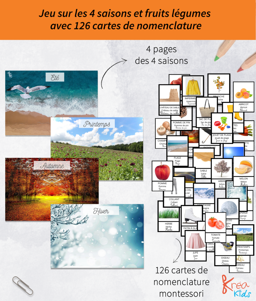 Pack jeu des 4 saisons et des fruit légumes - Kreakids
