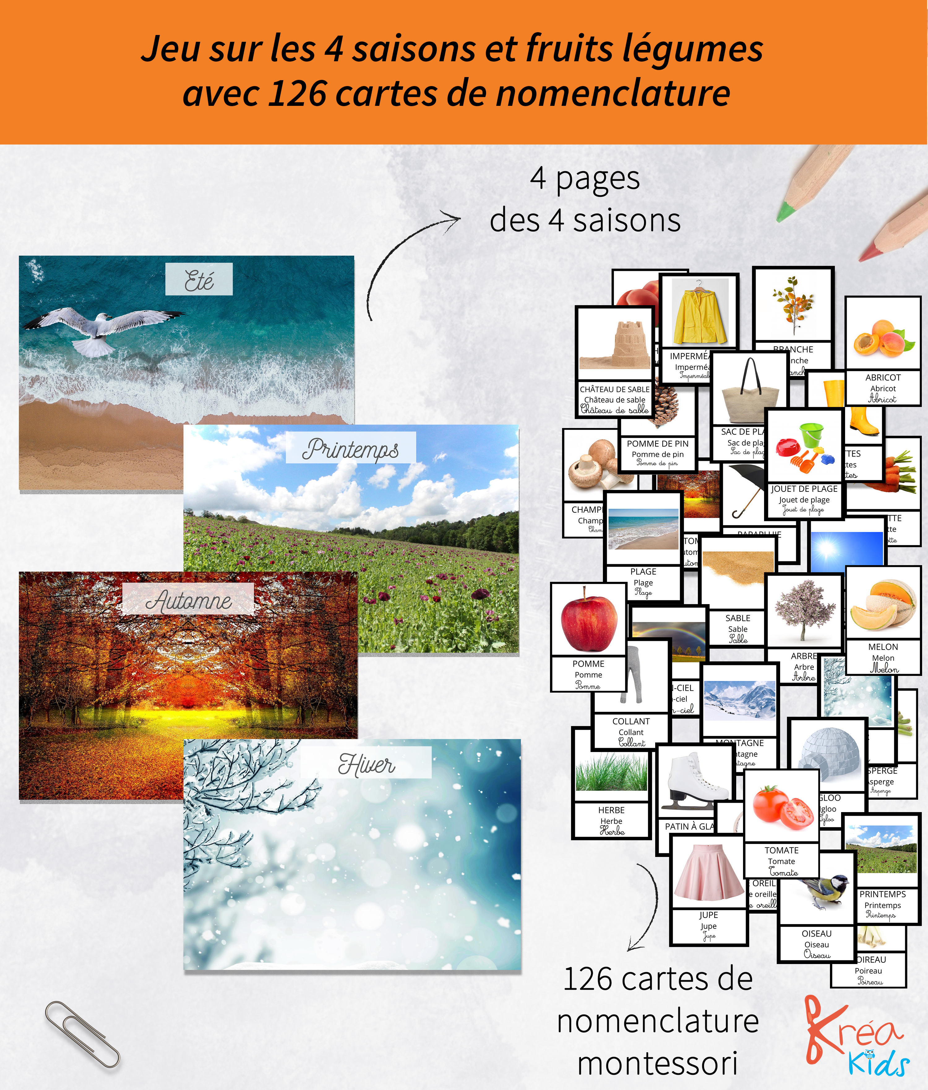 Pack jeu des 4 saisons et des fruit légumes