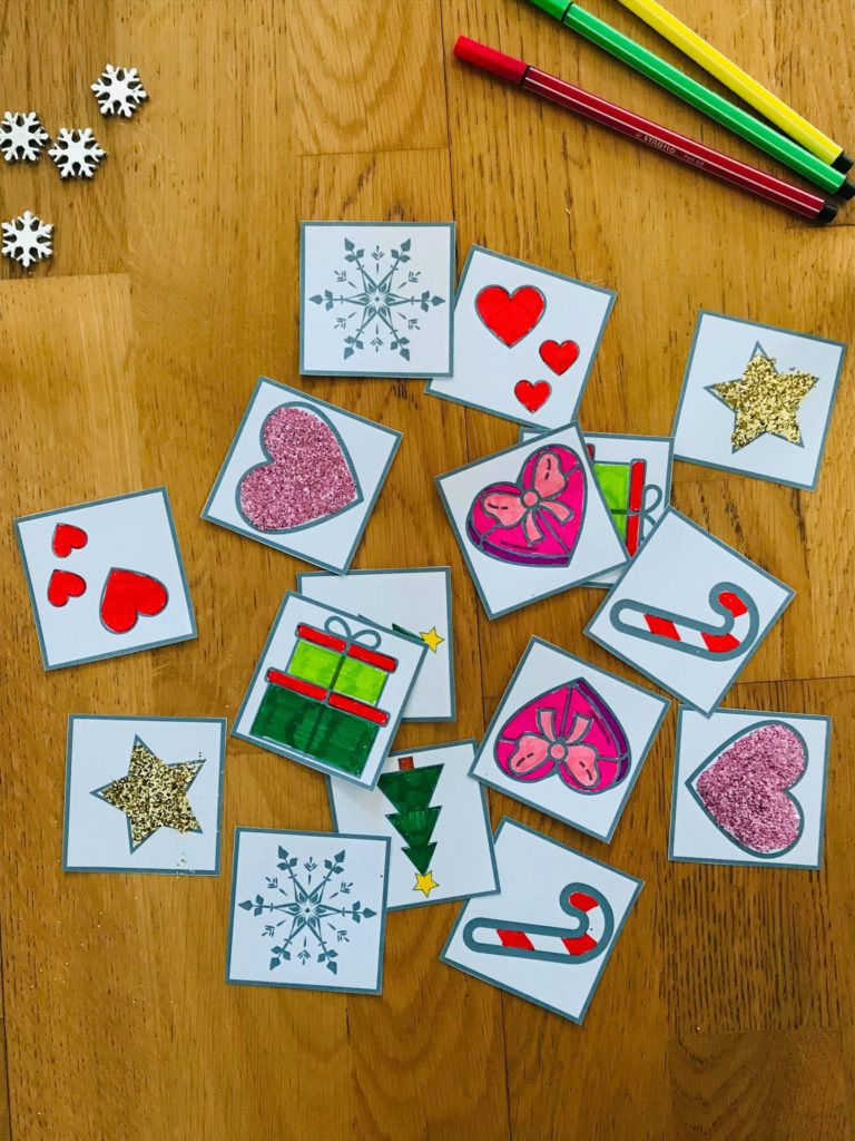 Memory de noël à colorier
