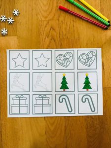 Memory de noël à colorier