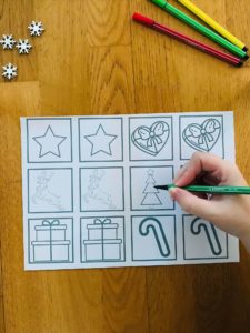 Memory de noël à colorier