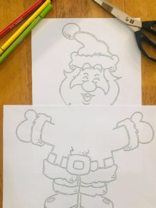 Père noël géant à colorier