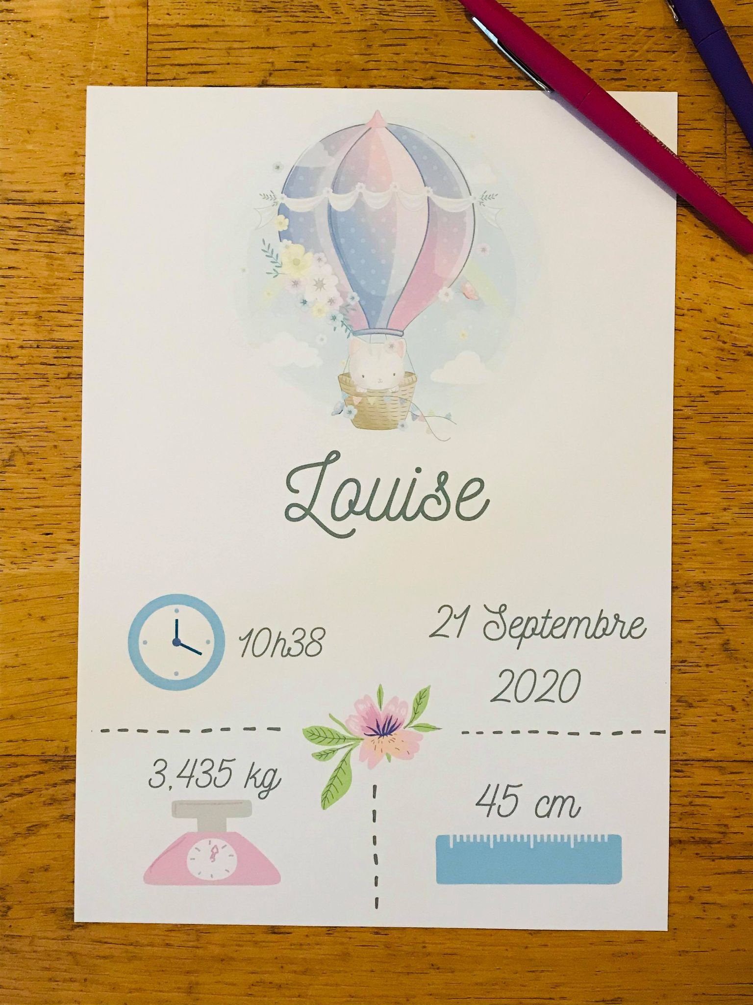 Affiche de naissance personnalisé, pdf à imprimer – Image 7