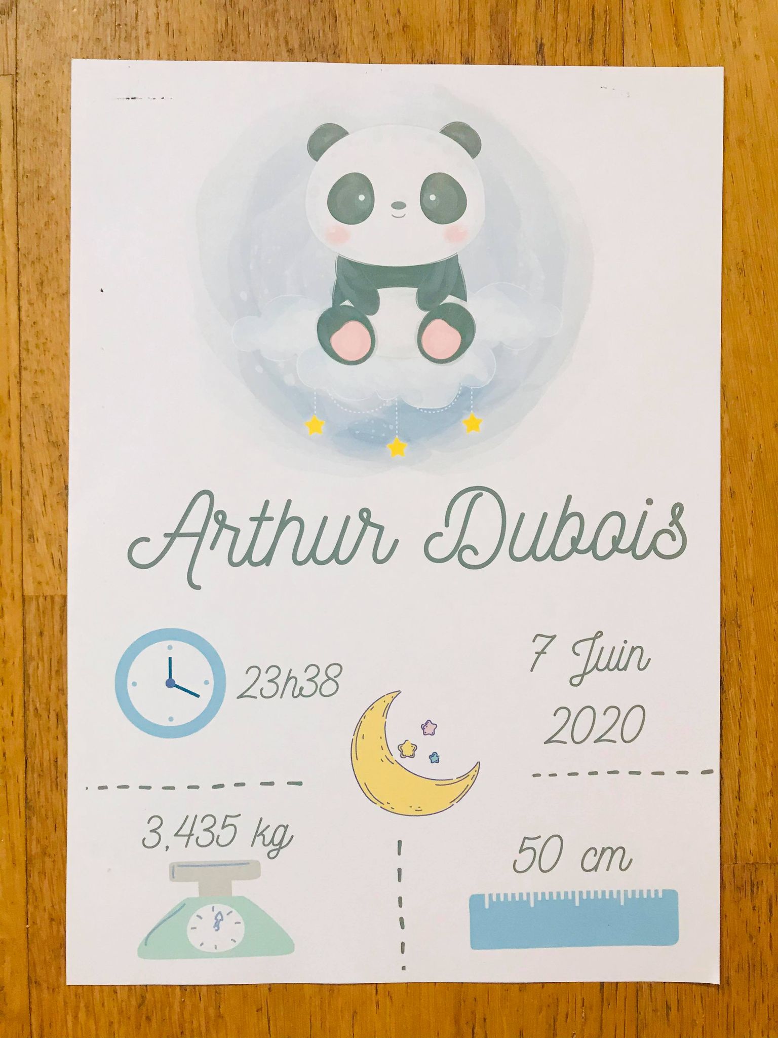 Affiche de naissance personnalisé, pdf à imprimer – Image 12