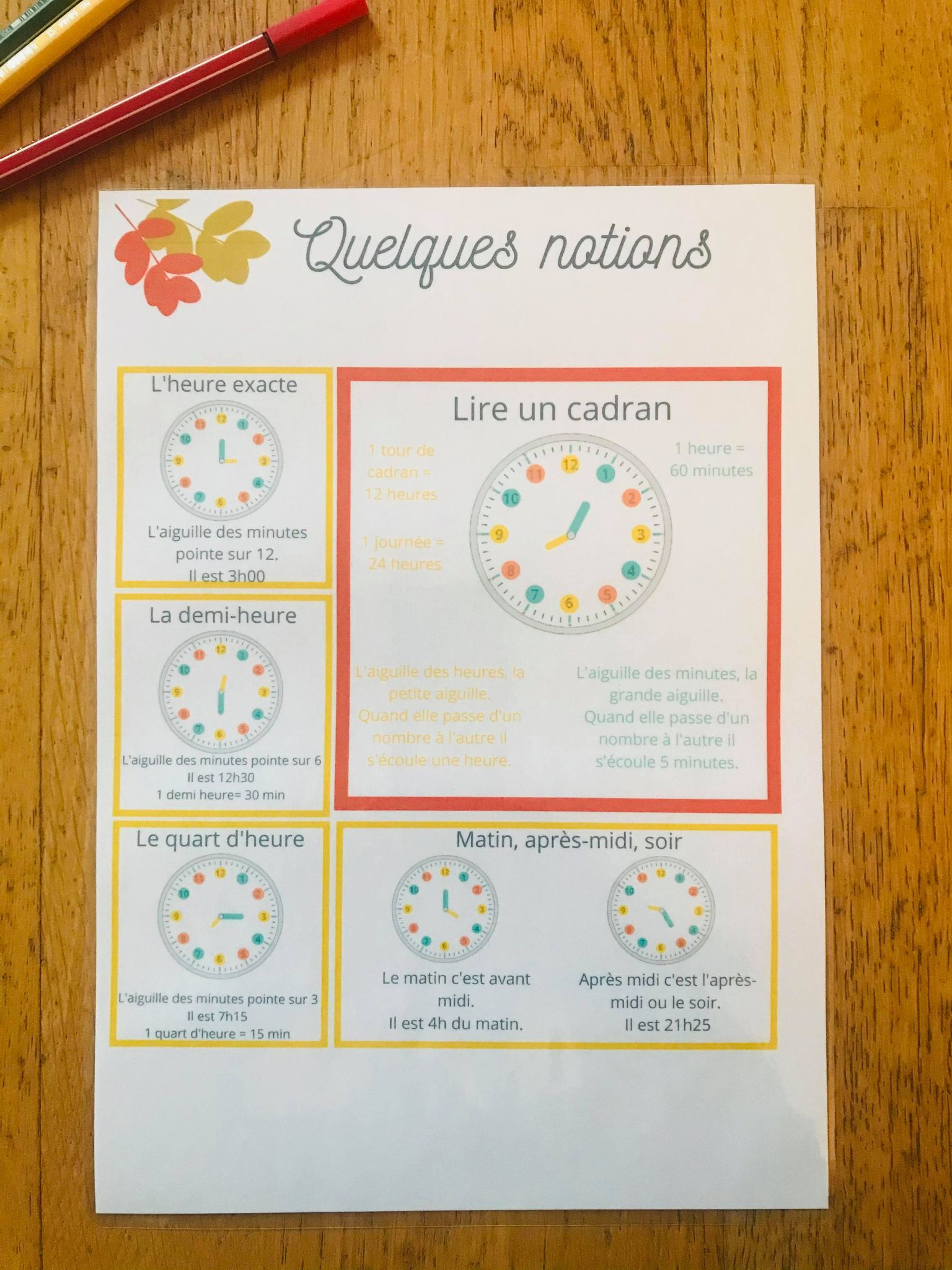 Jeux pour apprendre l'heure à imprimer – Image 9