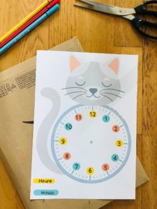 Horloge pour enfant à imprimer