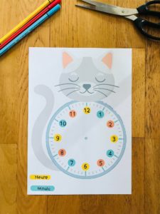 Horloge pour enfant à imprimer