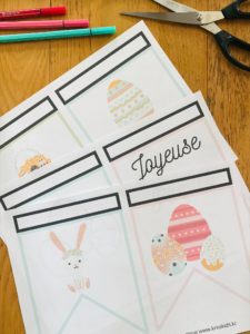 Guirlande de pâques à colorier