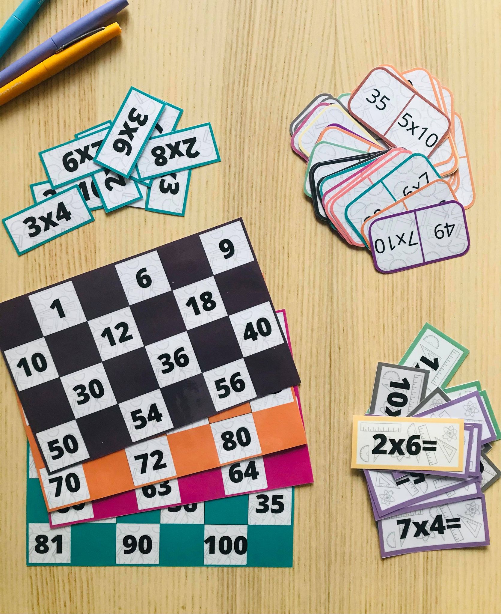 PDF pack de jeu pour apprendre les tables de multiplication - Kreakids