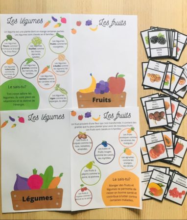 Jeu sur les fruits et légumes pour enfant