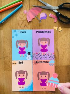 Jeu sur les 4 saisons à imprimer