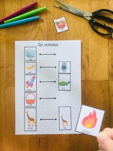 Jeu des contraires pour enfant