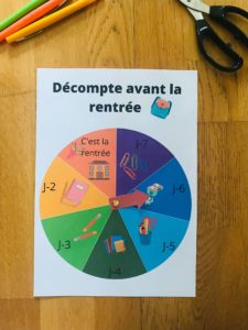 Décompte de la rentrée à imprimer
