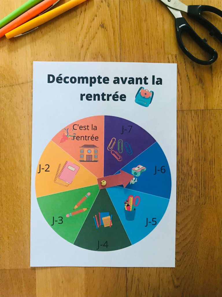 Décompte de la rentrée à imprimer