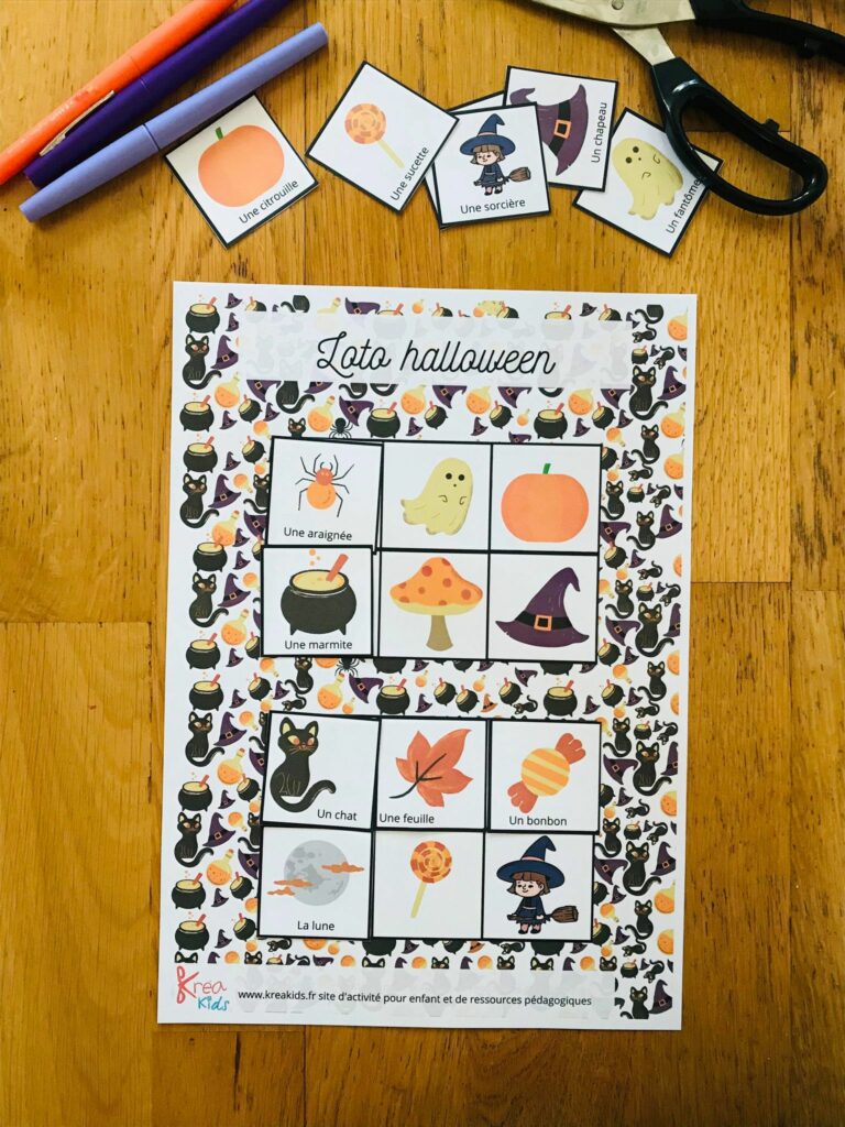 Loto d'halloween à imprimer gratuitement