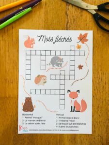 Mots fléchés pour enfant à imprimer