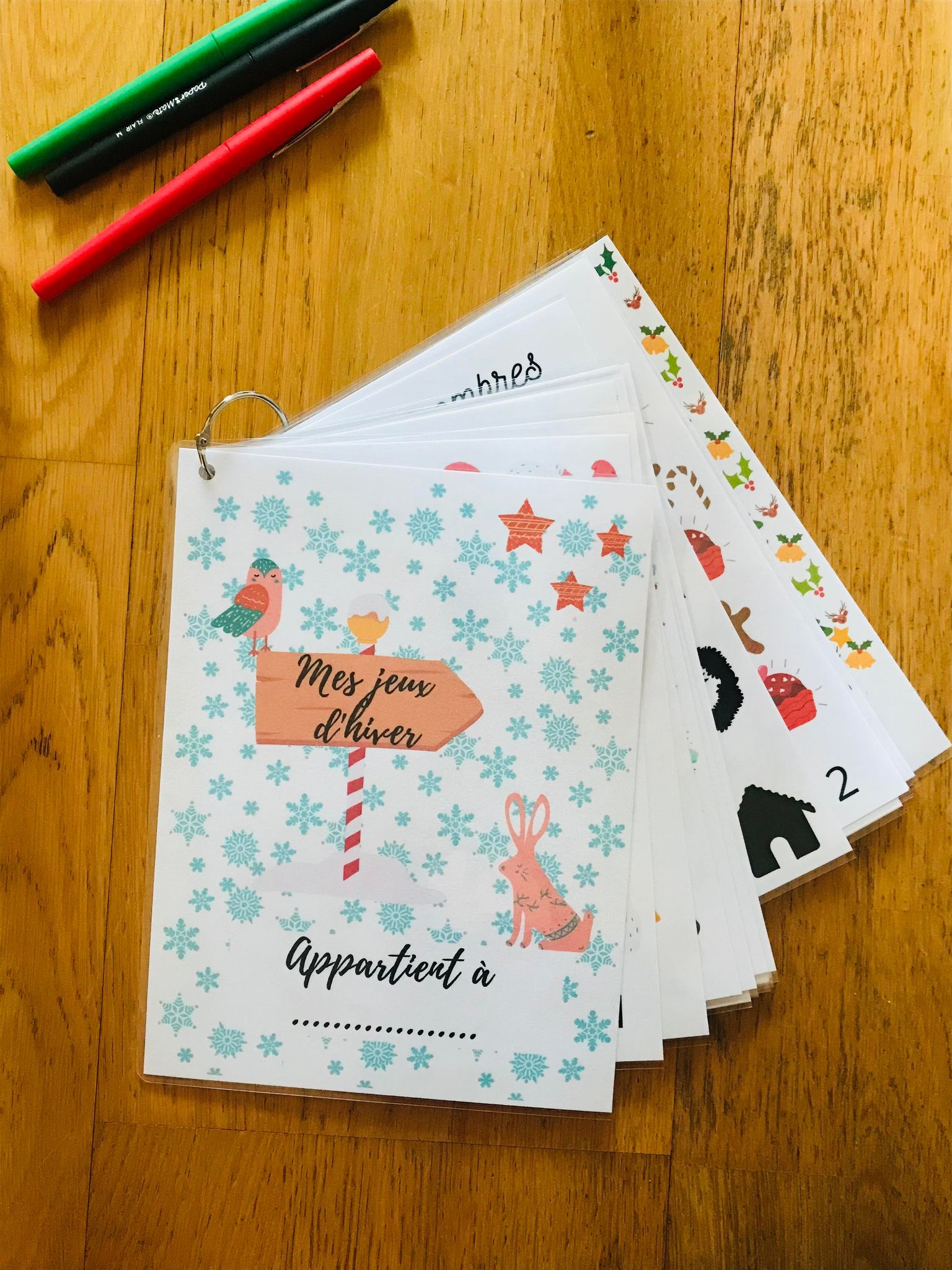 Carnet de jeux de noël réutilisable